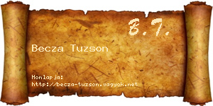 Becza Tuzson névjegykártya